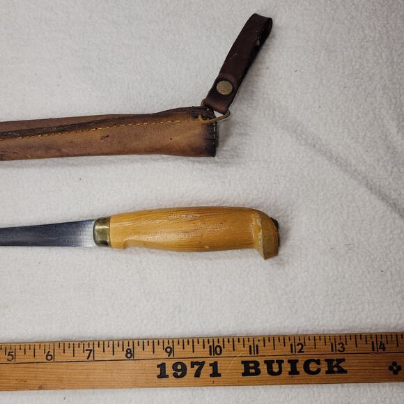 Vintage J Marttiini Knife Antler Sheath Knives Hunting Hunter Filet Outdoors - Picture 10 of 13